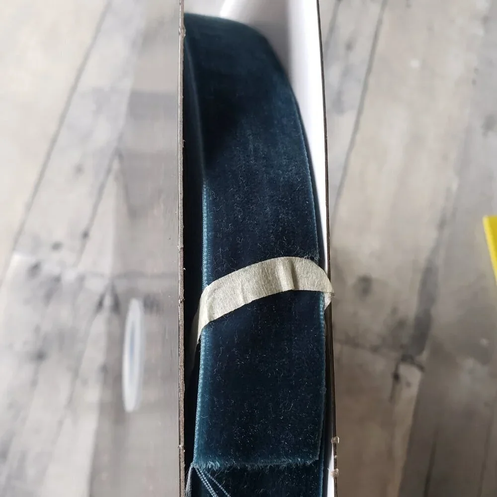 NWT - Rachel Zoe Blue Green Decorative Velvet Ribbon 50 yards by 1inch